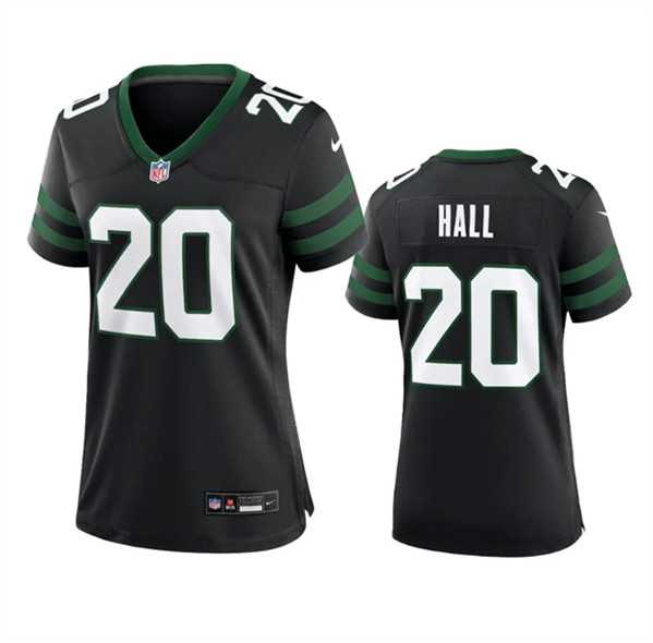 Womens New York Jets #20 Breece Hall Black 2024 Stitched Jersey Dzhi